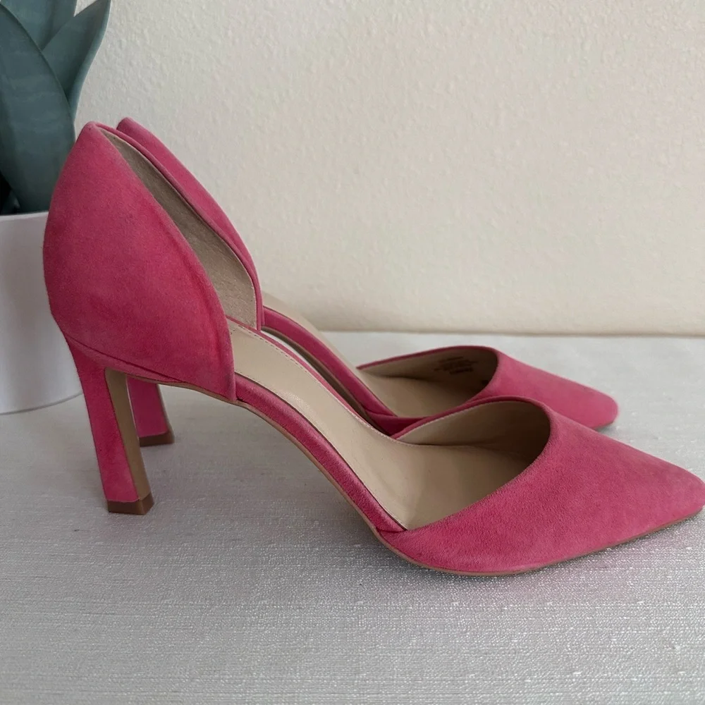 Vince Camuto Renny Geranium Pink Suede Pointed Toe D’orsay Pumps Women’s 10M - Picture 3 of 13